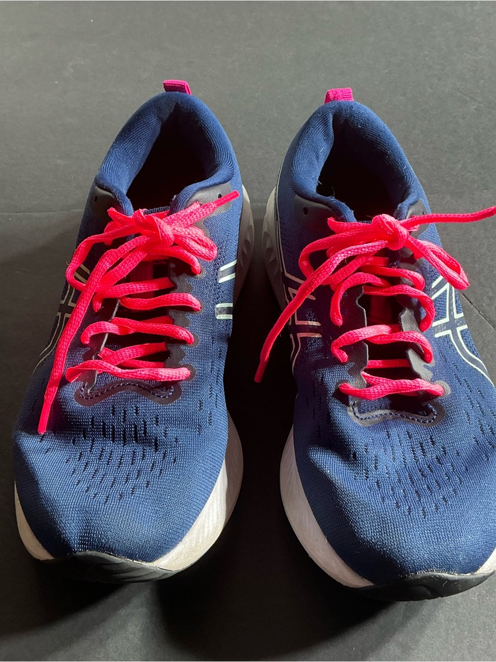 Women Navy Athletic Sneakers with Pink Laces